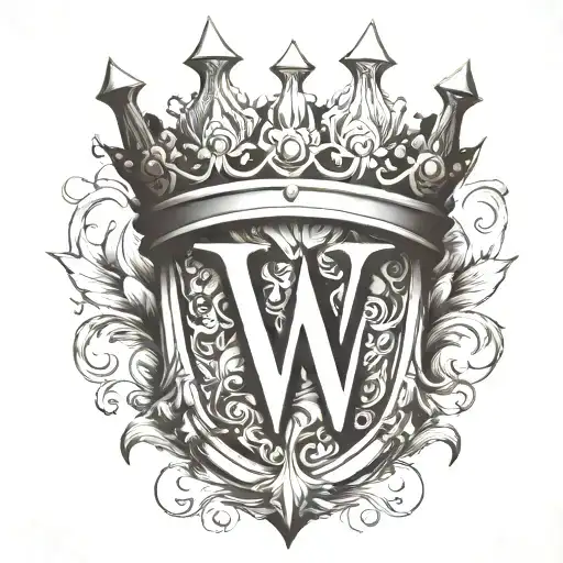 The Letter W In Crown Shape No Details