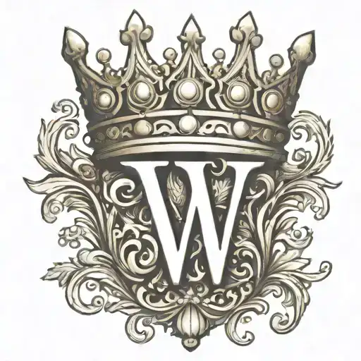 The Letter W In Crown Shape Made