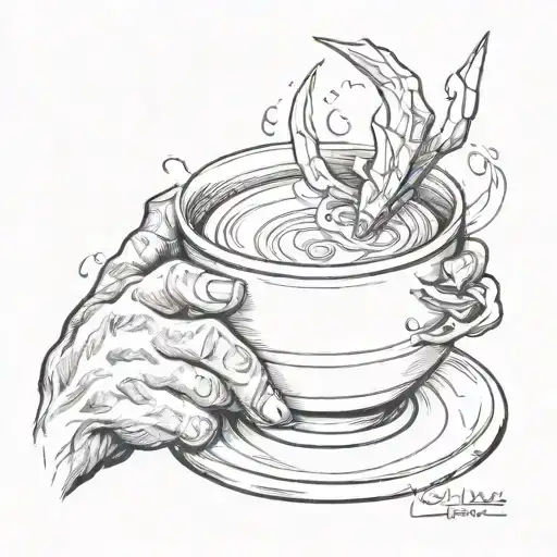A Stylized Wolverine Claw Holding A Steaming Coffee Cup