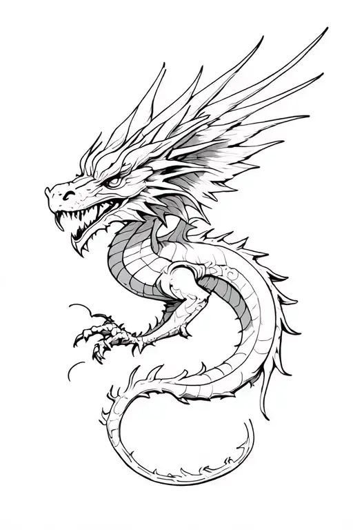 Flying Dragon Wings Tattoo Design Inspired