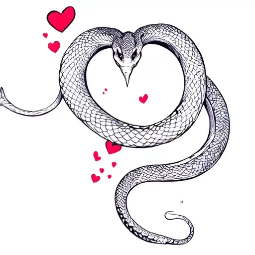 Snake With Hearts On The Body
