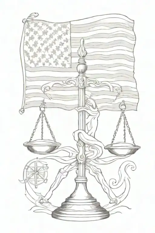 Libra With American Flag