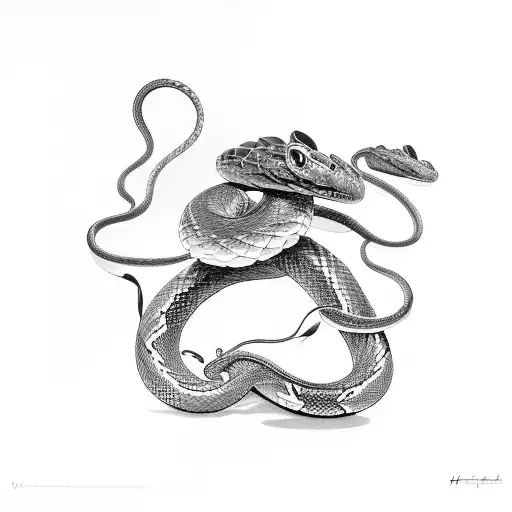 Hanya With Two Snakes And Two Katana