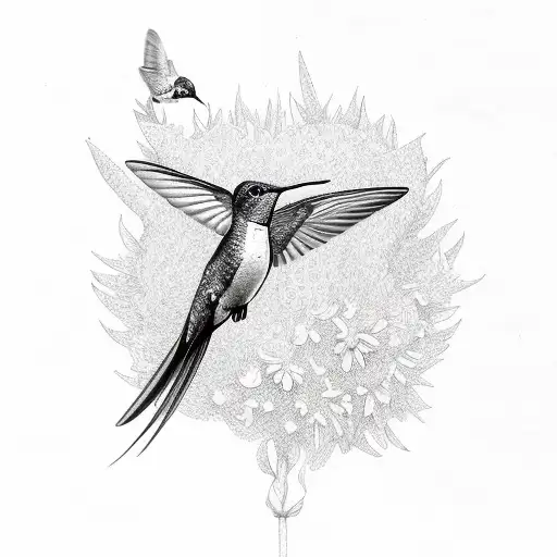 Hummingbird With Aster