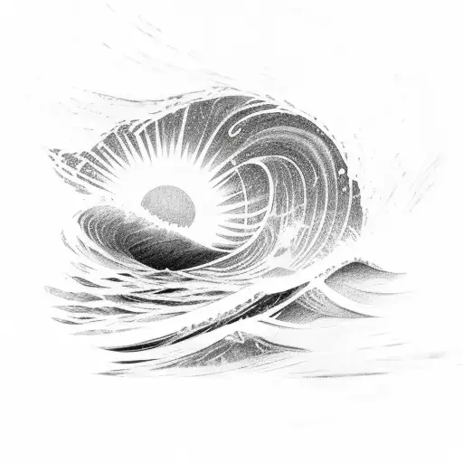 Sun With Wave Infront