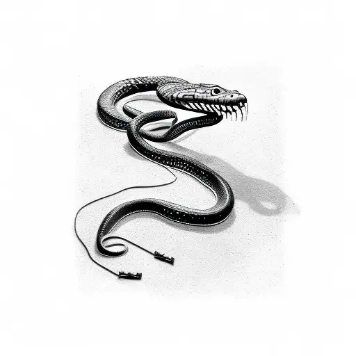 Snake Partially Chain Struck By A Sword