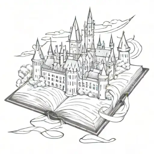 Hogwarts On Open Book
