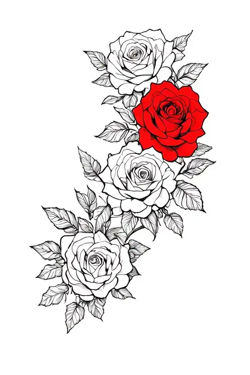 Tiger Black And Red Roses