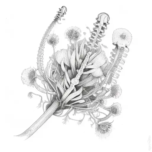 Spinal Cord And Flowers