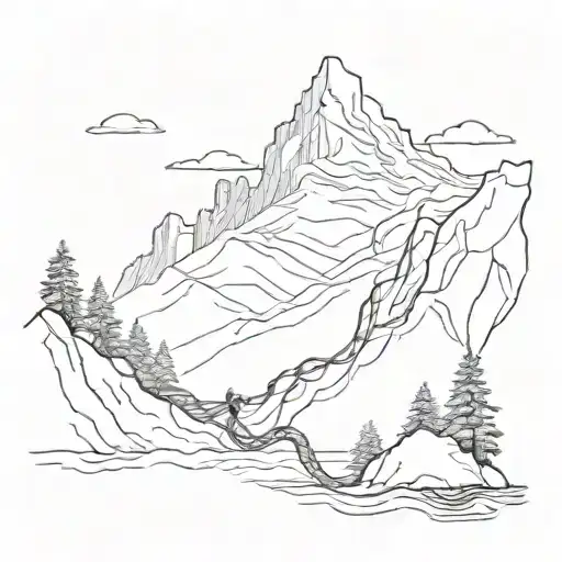 Lifeline Intertwined With A Mountain Landscape