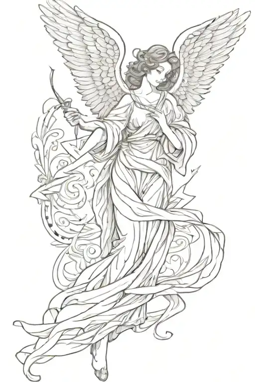 Angel Holding A Banner