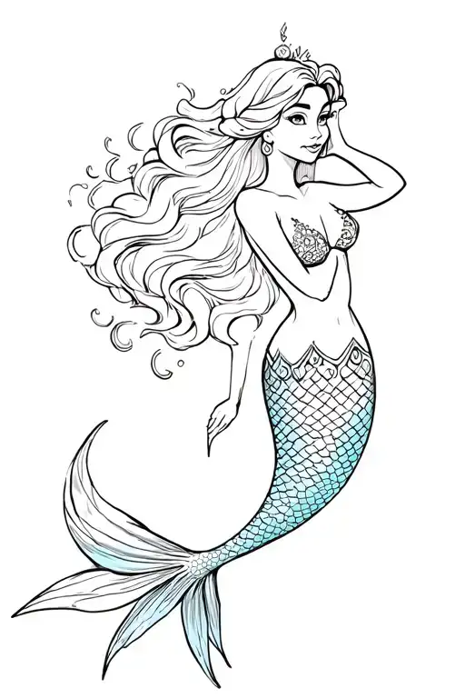 Mermaid In Disney Style