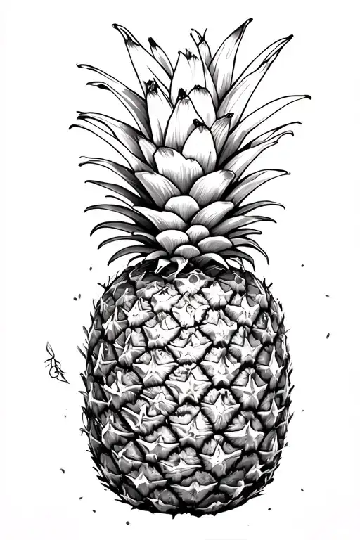 Pineapple With Floral And 5 Butter Fly