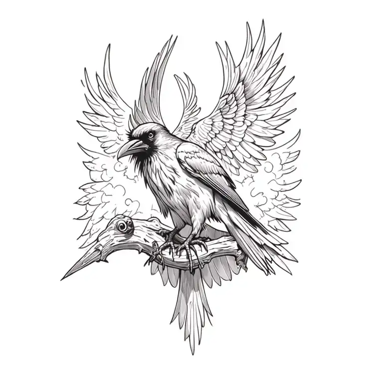 Raven Perched Regally