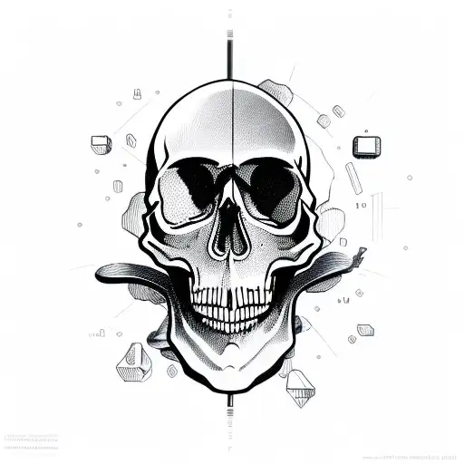 Skull With Tech Stuff