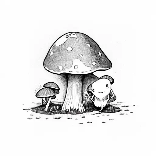 Mushroom Singing To A Frog