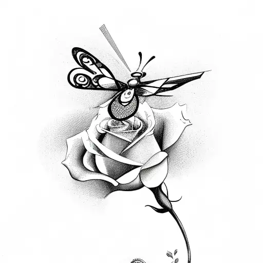 Shears With Rose And Butterflies