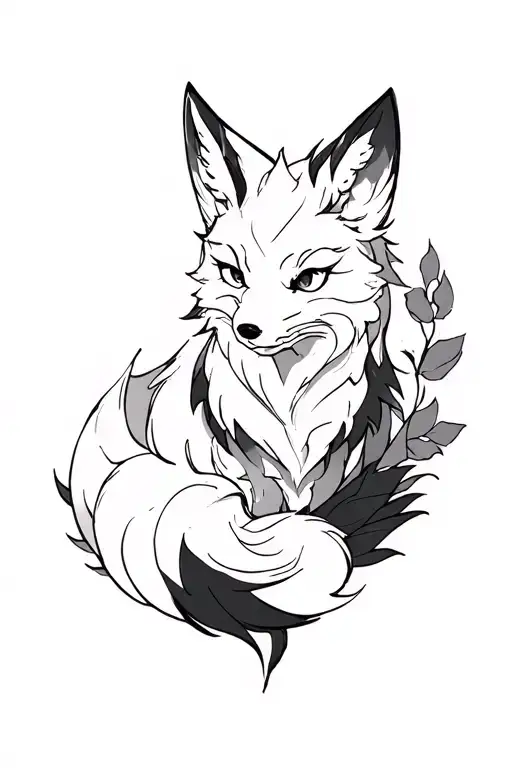Kitsune In Colors Black Grey