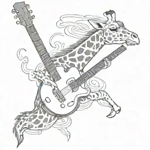A Giraffe Playing A Guitar