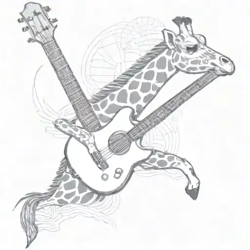 A Giraffe Playing A Guitar