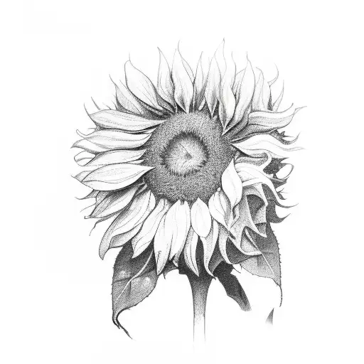 One Sunflower Sticking Out Of The Neck Of An Open Wine Bottle