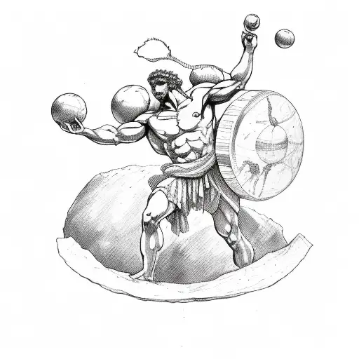 Greek God Atlas Holding The World On His Shoulders