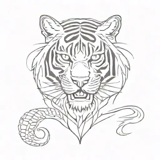 Incorporate A Bmw Emblem Into A Tattoo Of A Stylish Tiger
