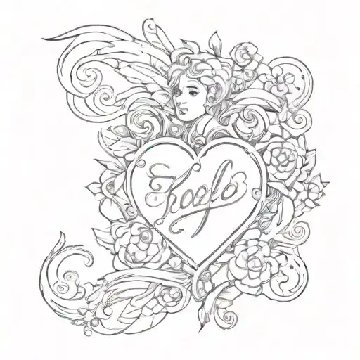 Heart Scroll Across Name Kaylee