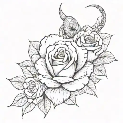 A Sensual Rose Intertwined With A Snake