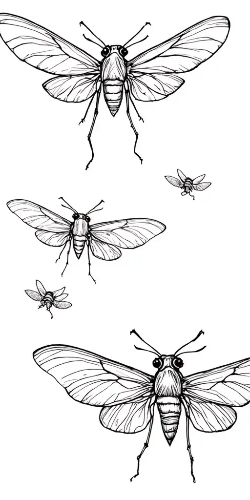 Tiny Flying Moths Flying