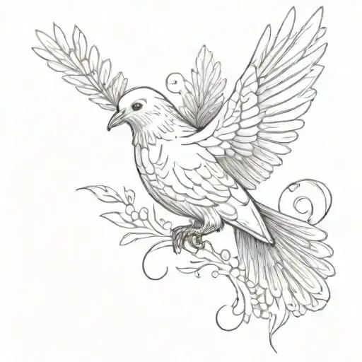 Dove With A Roman Numerals Of A Date
