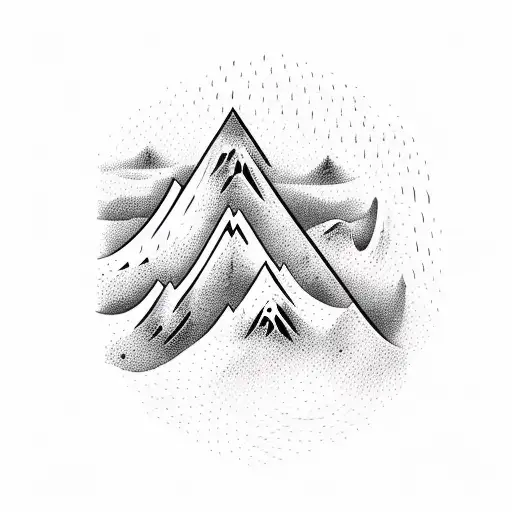 Adventure Calligraphy Text With Mountain And Waves