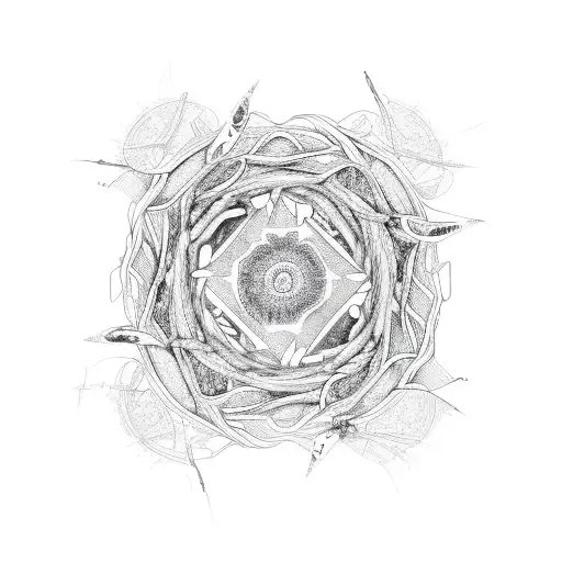 A Circle Made Of Branches Twisted Together