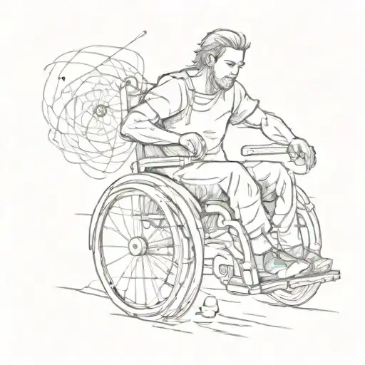 Illustrate A Person With A Disability Overcoming Obstacles In A Sketch Style