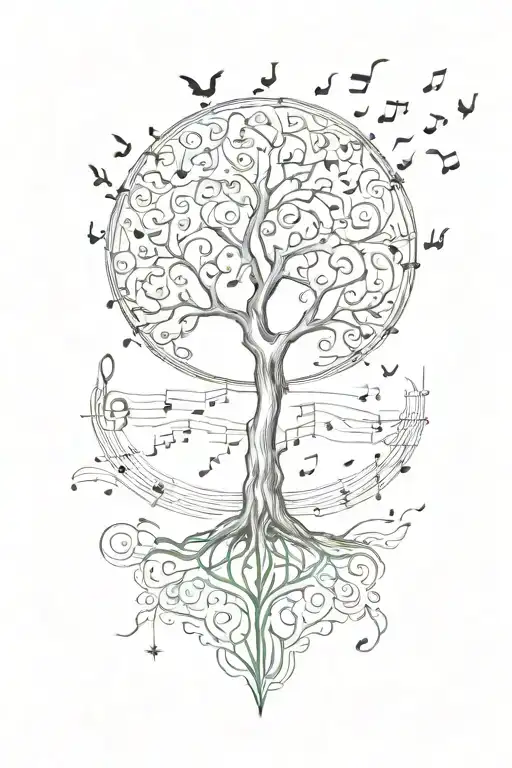 Tree Of Life With Music Notes