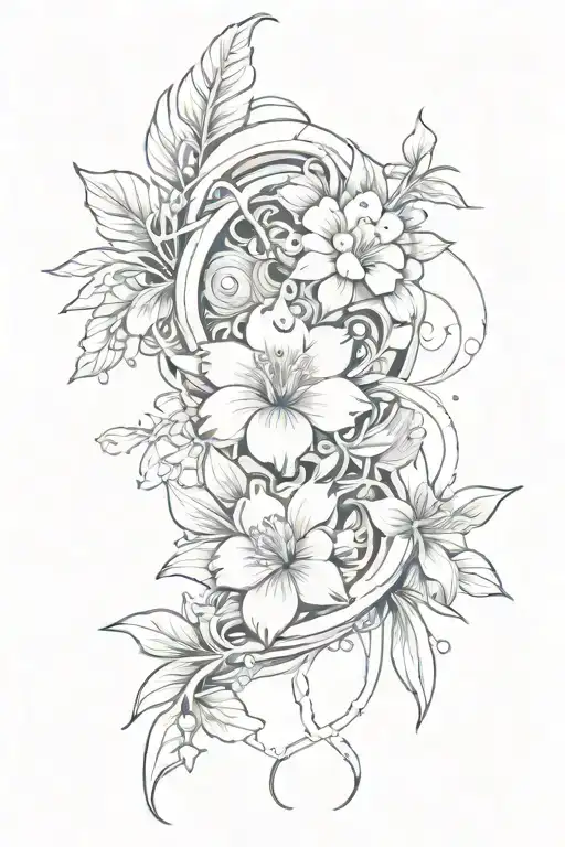 Combine Japanese And Hawaiian Elements To Create A Unique Fusion Tattoo Design