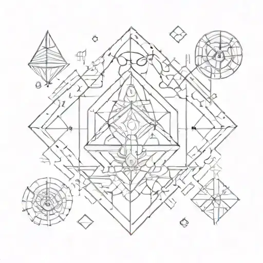 A Geometric Tattoo Symbolizing The Entrepreneur's Journey Through Different Cultures And Experiences