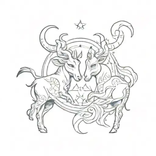 Taurus And Gemini Zodiac Signs Combined Together Symbolizing