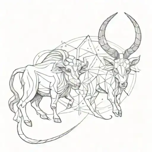 Taurus And Gemini Zodiac Signs Combined Together Symbolizing
