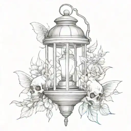 Lantern With Skull And Moth