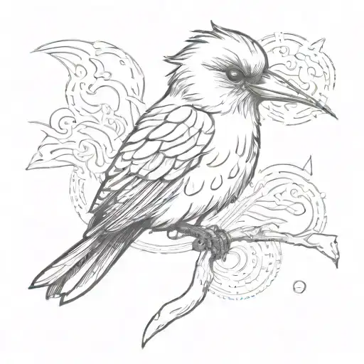 Create A Tattoo Of A Bird Smoking A Cigarette In A Surrealistic Style