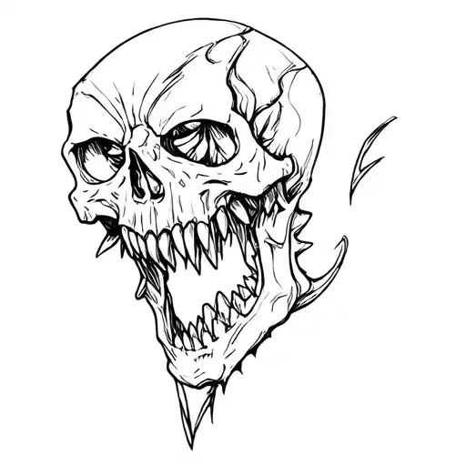 Skull With Sharp Teeth Not Evil
