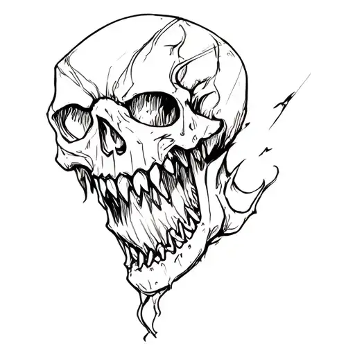 Skull With Sharp Teeth Not Evil