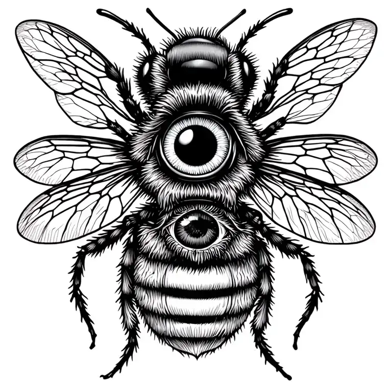 Bee And Honeycomb With Third Eye Inside