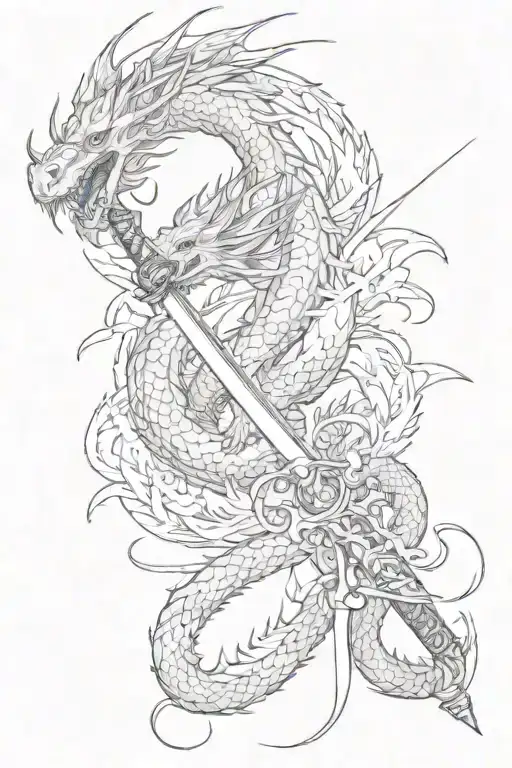 Dragon And Katana