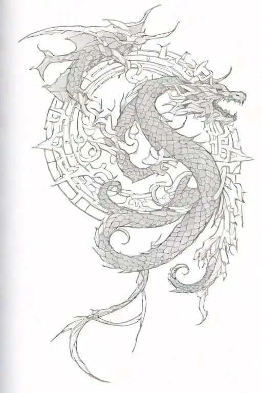 A Gemini Sun And Dragon Fusion Design