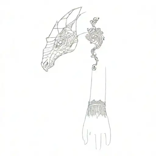 A Red Dragon A Woman's Arm