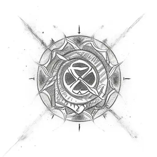 Black Vegvisir Sketch With Blood As Background