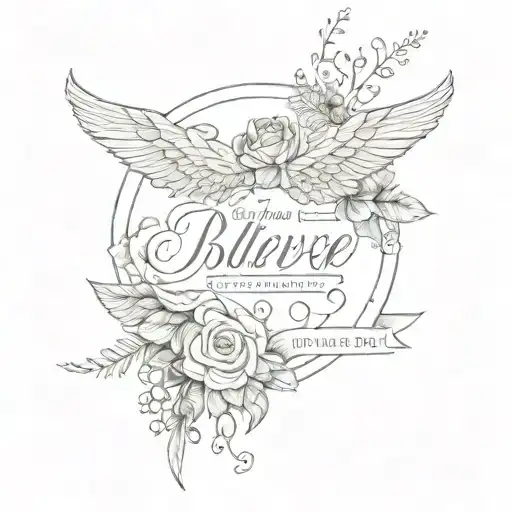 Incorporate A Quote 'Because Of You I Will Always Believe' Into A Design