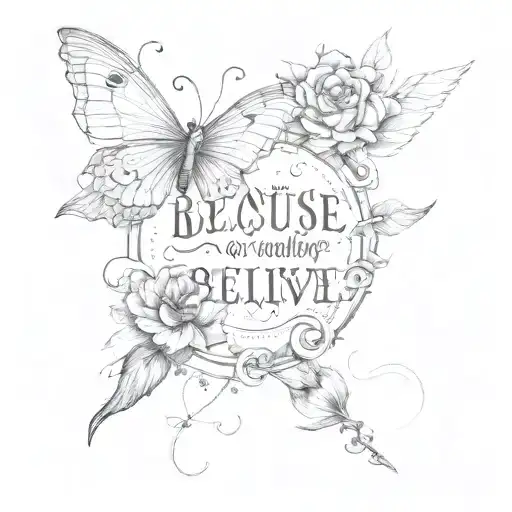 Incorporate A Quote 'Because Of You I Will Always Believe' Into A Design